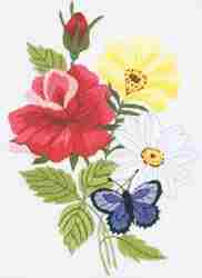 Butterfly and Floral Embroidery