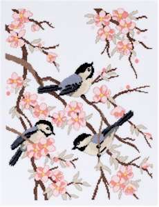 Chickadees And Apple Blossoms