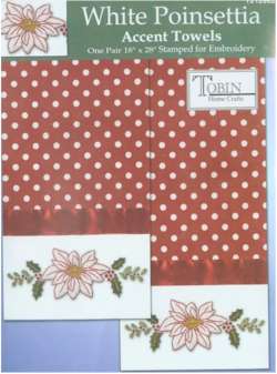 White Poinsettia Accent Towels