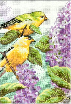 Goldfinches and Lilacs