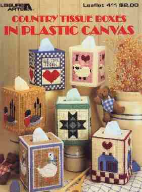 Country Tissue Boxes in plastic canvas
