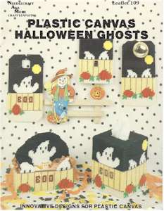 Plastic Canvas Halloween Ghosts