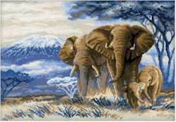 Elephants In The Savannah - Click Image to Close