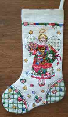 Counted cross st Angel Stocking