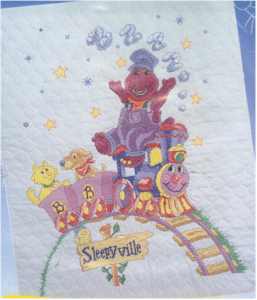 Sleepyville Train Baby Quilt
