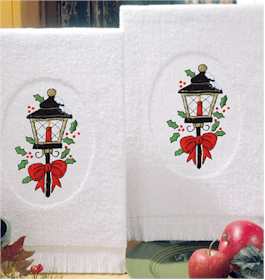 Christmas Lanterns Terry Accent Towels