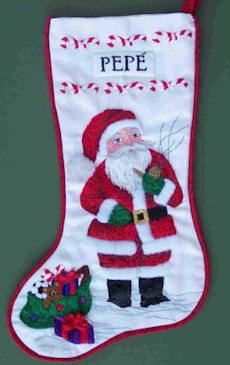 Santa Gets Ready Christmas Stocking - Click Image to Close