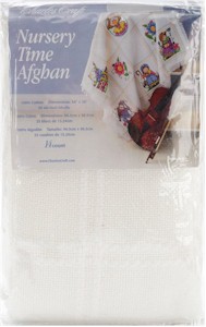 Nursery Time Baby Afghan Antique White - Click Image to Close