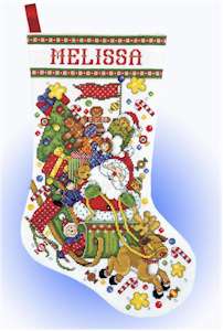 Santa Sleigh Stocking - Click Image to Close