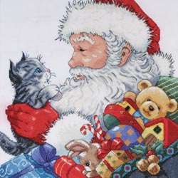 Santa & Kitten - Click Image to Close
