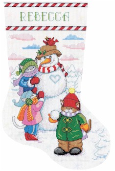 Snowman with Cats - Click Image to Close