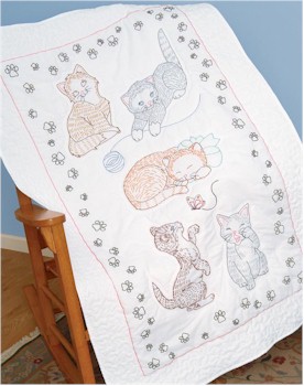 Kitty Cats Quilt Top - Click Image to Close