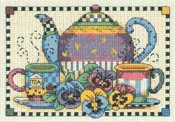 Teatime Pansies - Click Image to Close