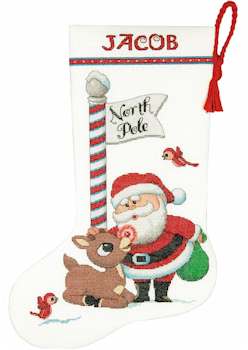 Rudolph the red nosed reindeer Stocking - Click Image to Close