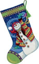 Happy Snowman Stocking - Click Image to Close