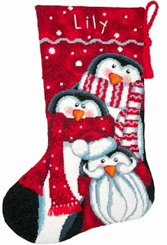 Holiday Penguins Stocking - Click Image to Close