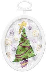 Retro Tree Mini Cross stitch - Click Image to Close