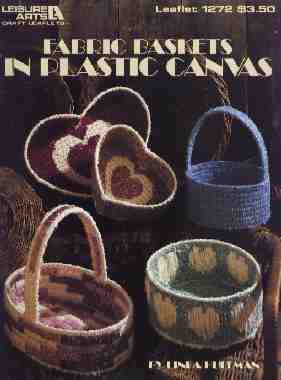 Fabric Baskets in Plastic Canvas - Click Image to Close