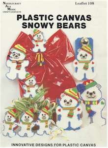 Plastic Canvas Snowy Bears - Click Image to Close