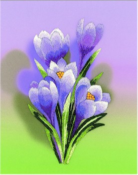 Crocuses Satin Stitch - Click Image to Close