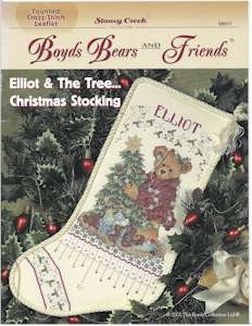 Boyds Bears - Elliot & The Tree ... Christmas Stocking - Click Image to Close