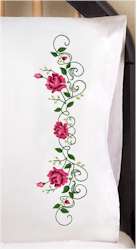 Rose Vine Pillowcases - Click Image to Close
