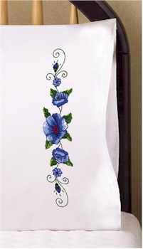 Blue Rose Pillowcase - Click Image to Close