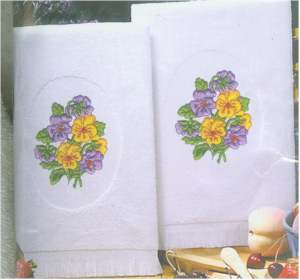 Pansies Terry Accent Towels