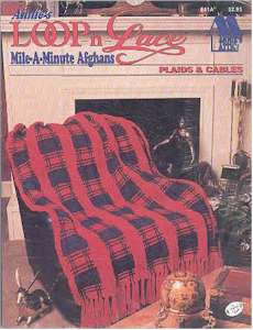 Loop-N-Lace Mile-A-Minute Afghans Plaids & Cables - Click Image to Close