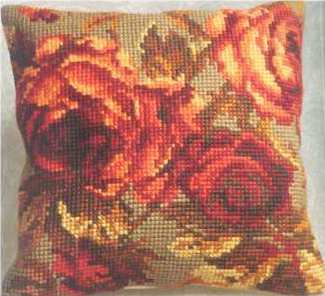 Red with orange accents Roses - Click Image to Close