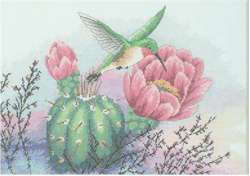 Hummingbird And Cactus - Click Image to Close