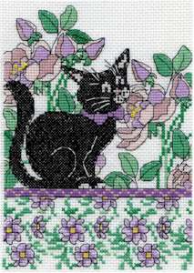 Lilac Floral Cat - Click Image to Close