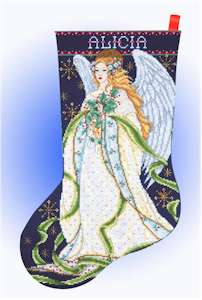 Holly Angel Stocking - Click Image to Close