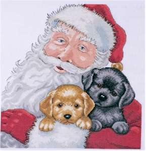 Santa With Puppies - Click Image to Close