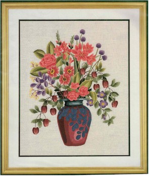 Crimson Floral Vase
