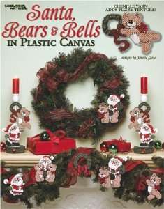 Santa, Bears & Bells in Plastic Canvas - Click Image to Close