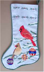 Cardinal Christmas Stocking - Click Image to Close