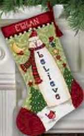 Believe Snowman Stocking - Click Image to Close
