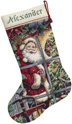 Candy Cane Santa Stocking - Click Image to Close