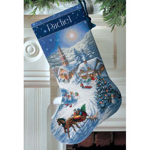 Sleigh Ride At Dusk Stocking - Click Image to Close