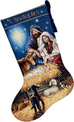 Holy Night Christmas Stocking - Click Image to Close